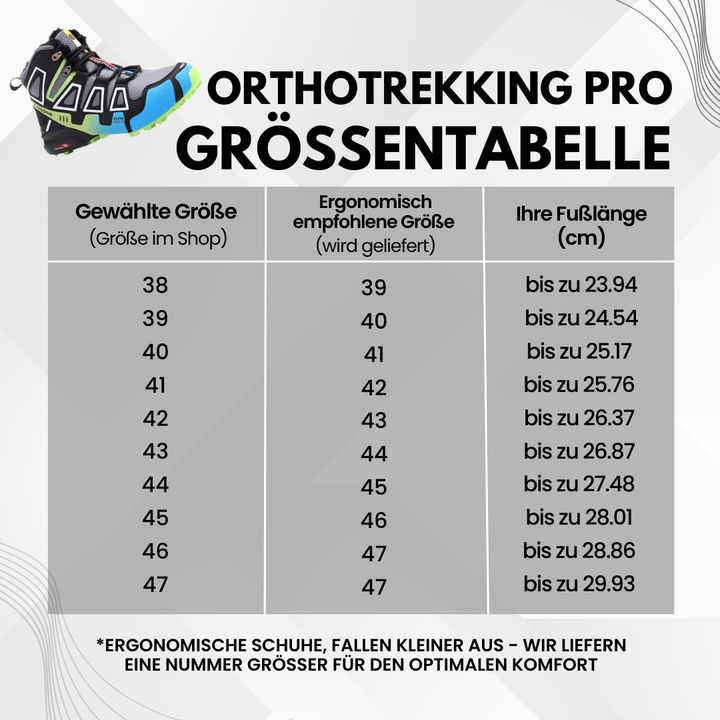 OrthoTrekking Pro™ - ergonomische, schmerzlindernde Trekking- und Wanderschuhe